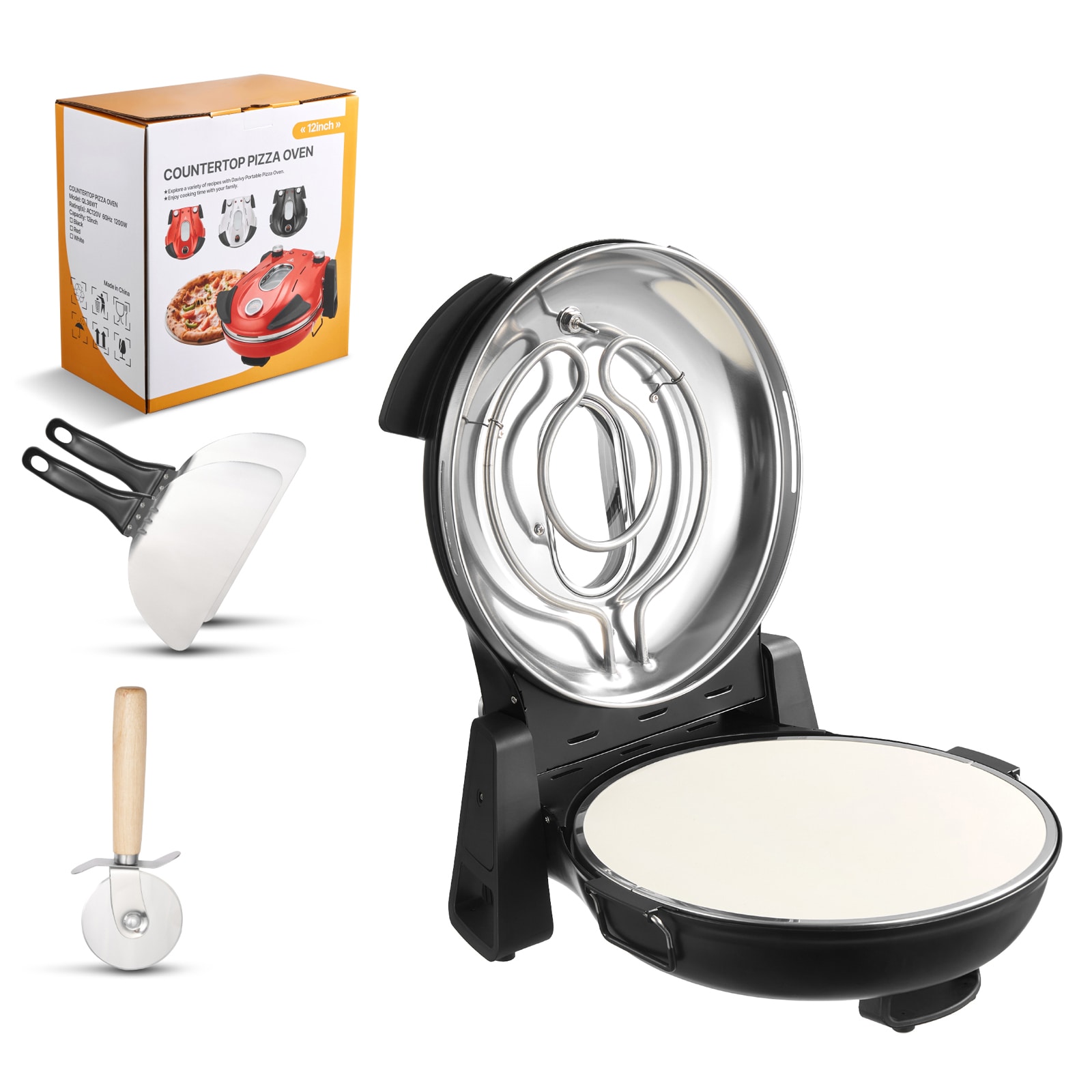 Electric Pizza Oven With Cordierite Stone And Temp Control_voghion.com